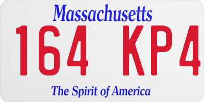 MA license plate 164KP4