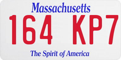 MA license plate 164KP7