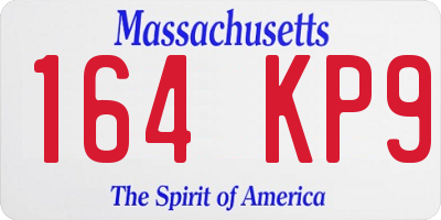MA license plate 164KP9