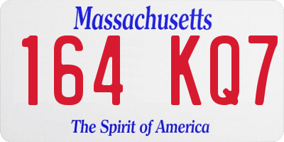 MA license plate 164KQ7