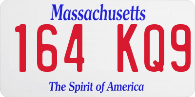 MA license plate 164KQ9