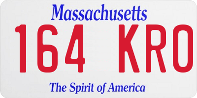 MA license plate 164KR0