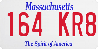 MA license plate 164KR8