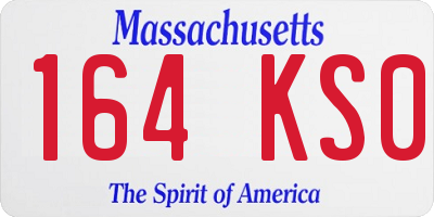 MA license plate 164KS0