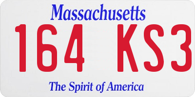MA license plate 164KS3
