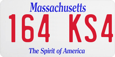 MA license plate 164KS4