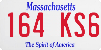 MA license plate 164KS6