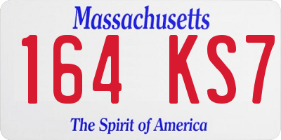 MA license plate 164KS7