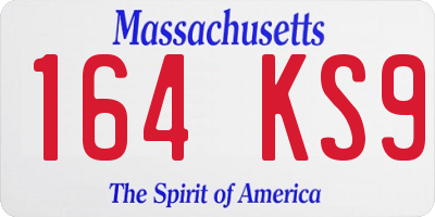 MA license plate 164KS9