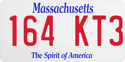 MA license plate 164KT3