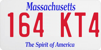 MA license plate 164KT4