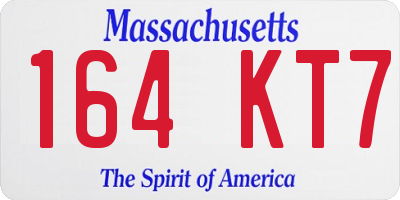 MA license plate 164KT7