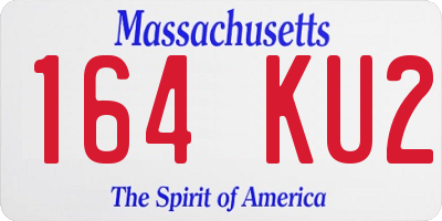 MA license plate 164KU2