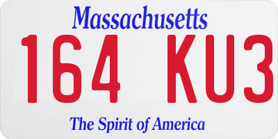 MA license plate 164KU3