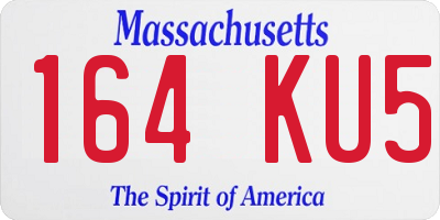 MA license plate 164KU5