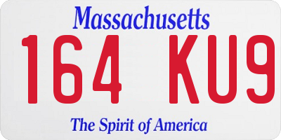 MA license plate 164KU9
