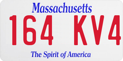 MA license plate 164KV4