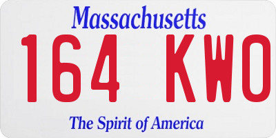 MA license plate 164KW0