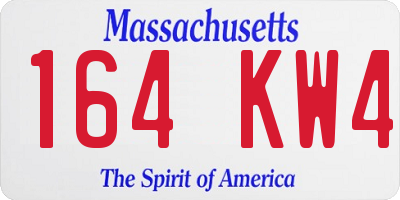 MA license plate 164KW4