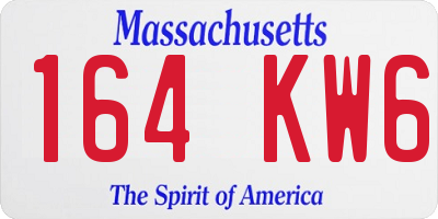 MA license plate 164KW6
