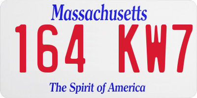 MA license plate 164KW7