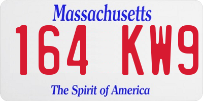 MA license plate 164KW9