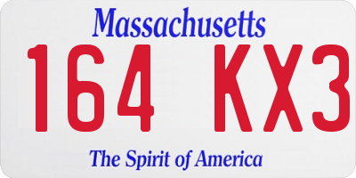 MA license plate 164KX3