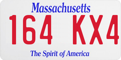 MA license plate 164KX4