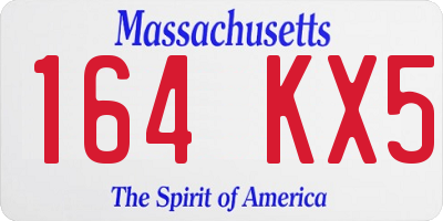 MA license plate 164KX5