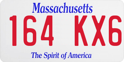 MA license plate 164KX6