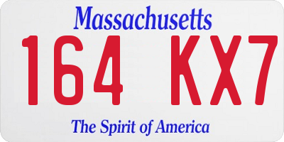 MA license plate 164KX7