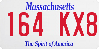 MA license plate 164KX8