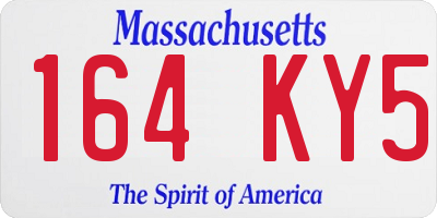 MA license plate 164KY5