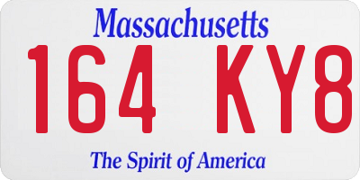 MA license plate 164KY8
