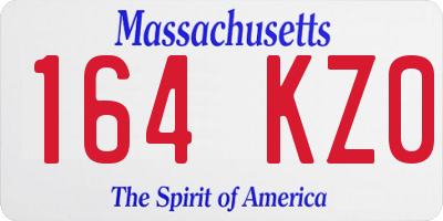 MA license plate 164KZ0