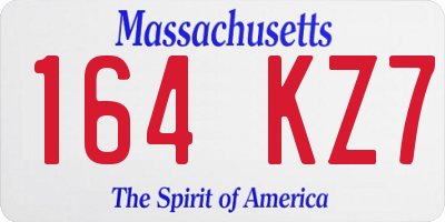 MA license plate 164KZ7