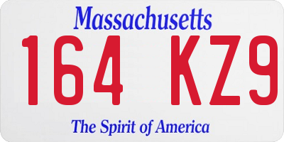MA license plate 164KZ9