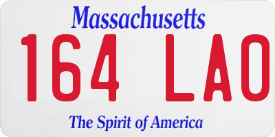 MA license plate 164LA0