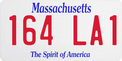 MA license plate 164LA1
