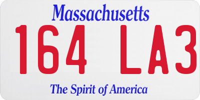 MA license plate 164LA3