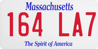 MA license plate 164LA7