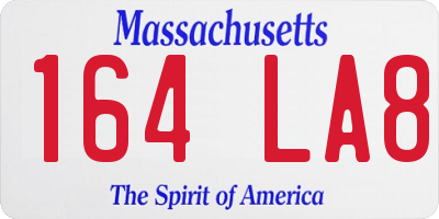 MA license plate 164LA8