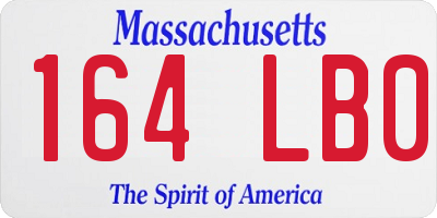 MA license plate 164LB0