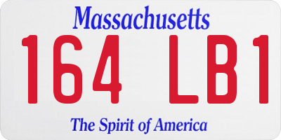 MA license plate 164LB1