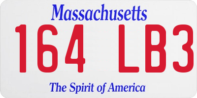 MA license plate 164LB3