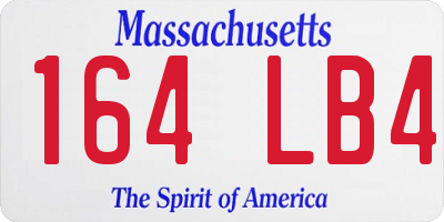 MA license plate 164LB4