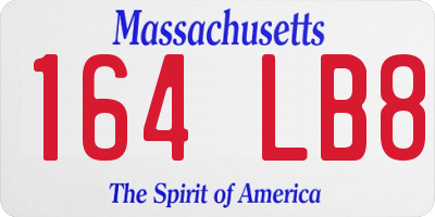 MA license plate 164LB8