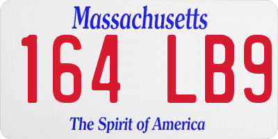 MA license plate 164LB9