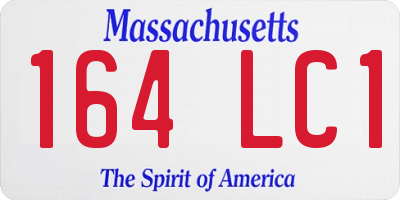 MA license plate 164LC1