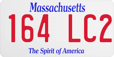 MA license plate 164LC2